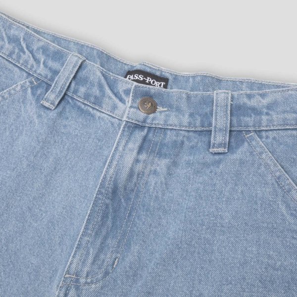 画像2: PASS~PORT |  WORKERS CLUB JEAN SHORT - WASHED LIGHT INDIGO (2)