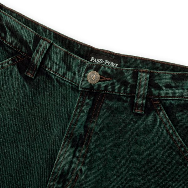 画像2: PASS~PORT |  WORKERS CLUB JEAN SHORT - DARK GREEN OVER DYE (2)