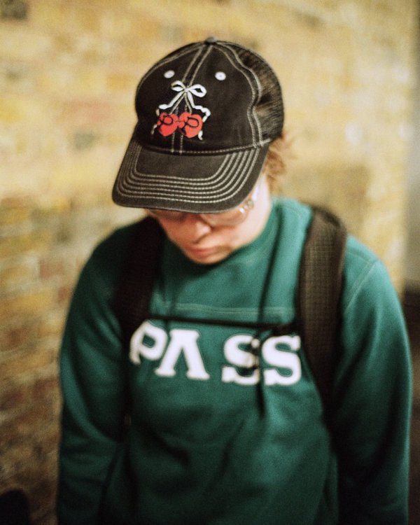 画像5: PASS~PORT | CHERRIES LEAGUES TRUCKER - WASHED BLACK (5)