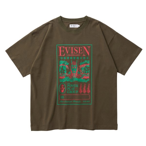 画像1: EVISEN | DRAGON LABEL TEE - OLIVE［26SU_T08］ (1)