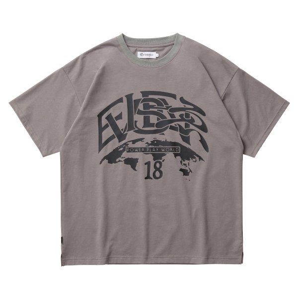 画像1: EVISEN | POWER PLAY WORLD TEE CHARCOAL［26SU_T02］ (1)