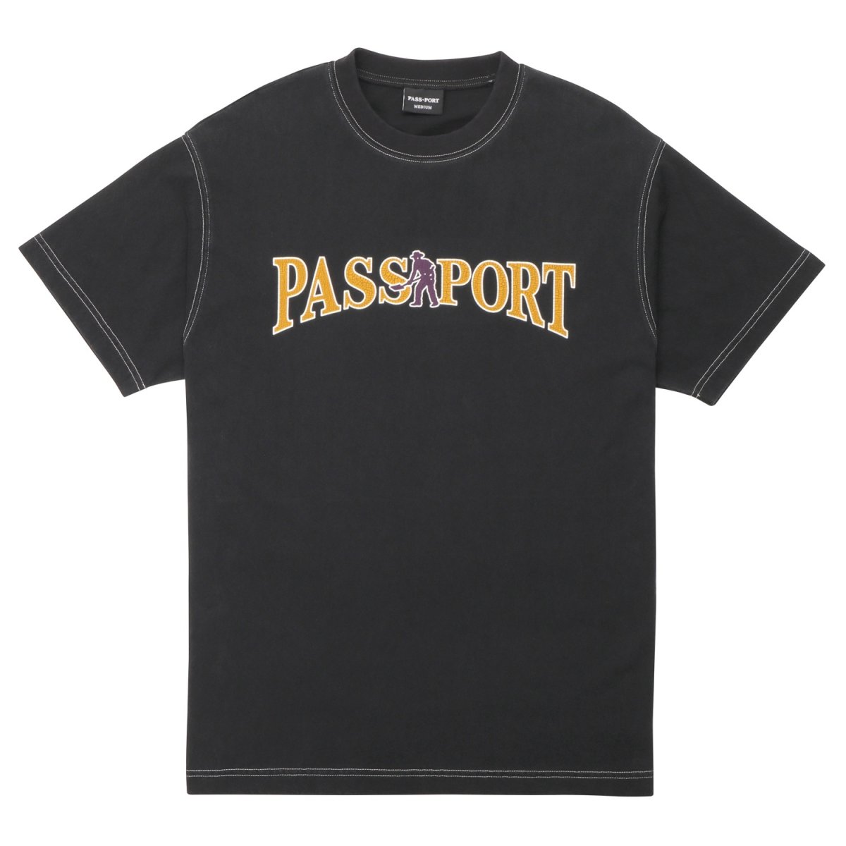 画像1: PASS~PORT | OFFICIAL CONTRAST TEE - WASHED BLACK (1)