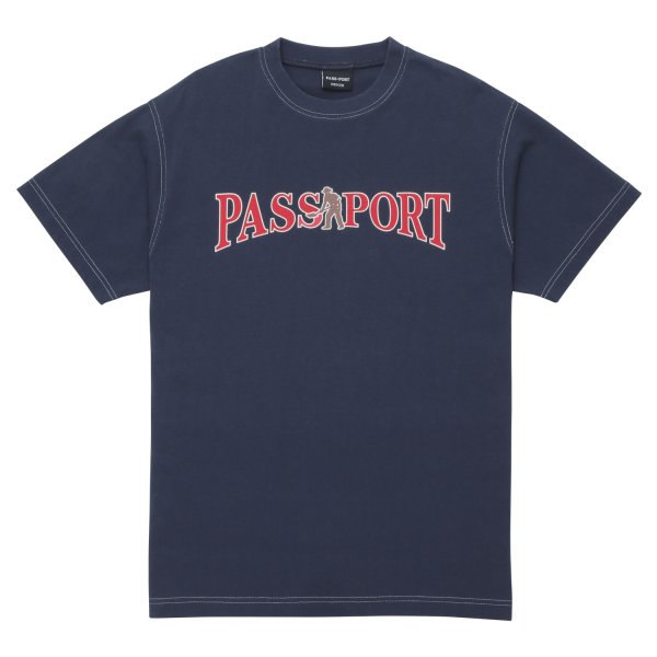 画像1: PASS~PORT | OFFICIAL CONTRAST TEE - WASHED NAVY (1)