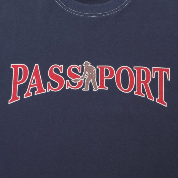画像3: PASS~PORT | OFFICIAL CONTRAST TEE - WASHED NAVY (3)