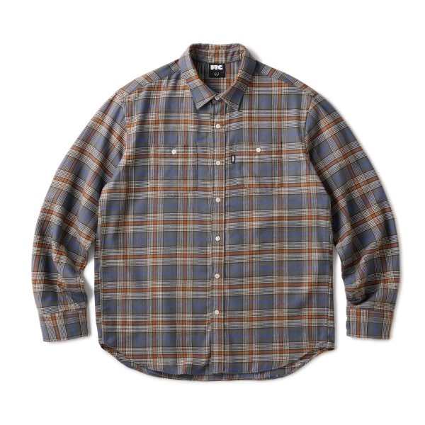 画像1: FTC | PLAID NEL SHIRT - GRAY (1)