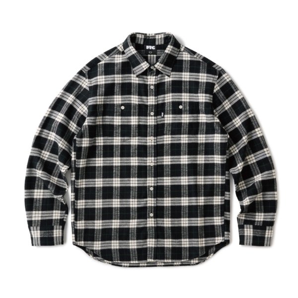 画像1: FTC | PLAID NEL SHIRT - BLACK (1)