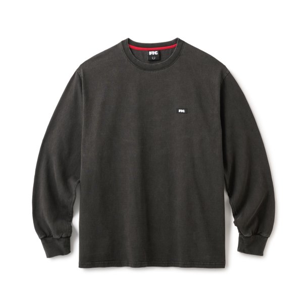 画像1: FTC | PIGMENT DYED SMALL LOGO LS TOP - BLACK (1)