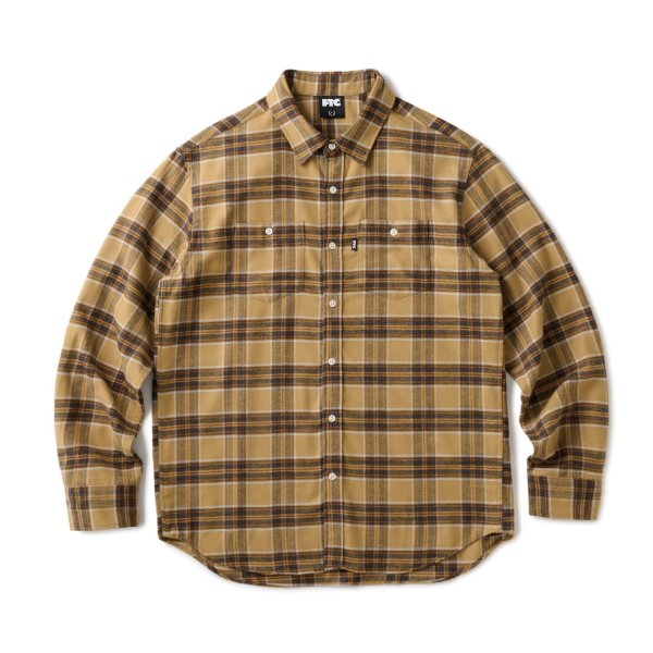 画像1: FTC | PLAID NEL SHIRT - GOLD (1)
