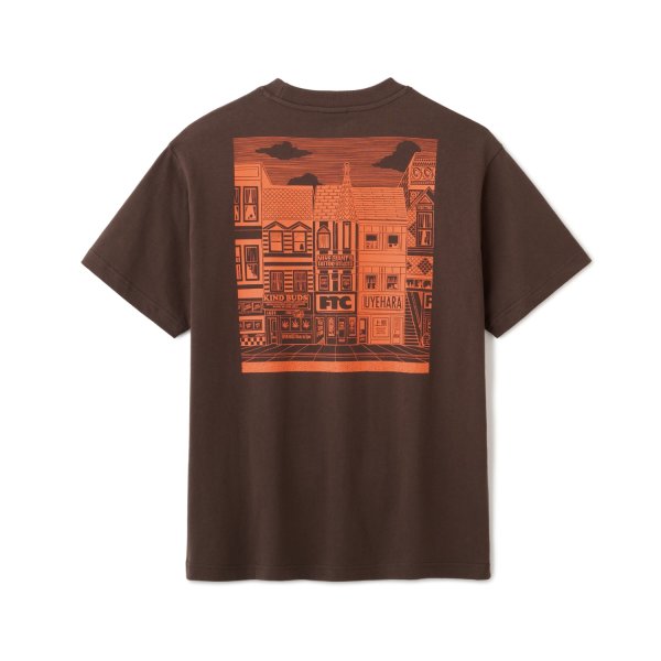 画像1: FTC | THE BLOCK TEE Artwork by Mike Giant - BROWN (1)