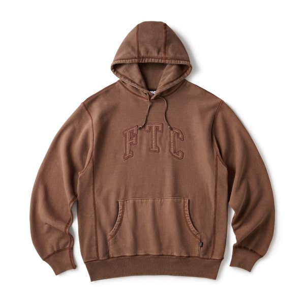 画像1: FTC | CLASSIC COLLEGE APPLIQUE PULLOVER HOODY - BROWN (1)