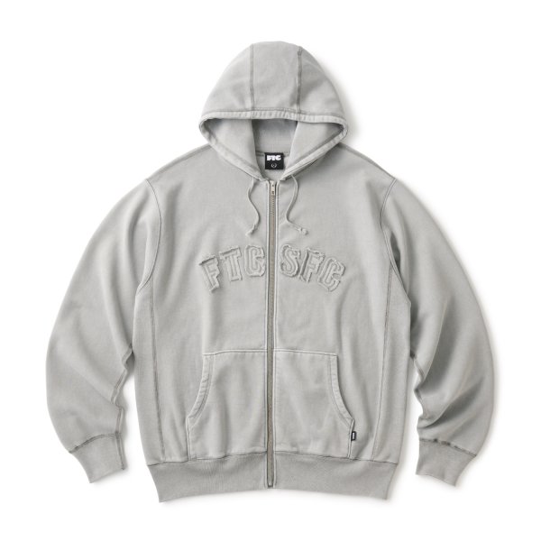 画像1: FTC | CUTOUT ARC LOGO ZIP UP HOODY - GRAY (1)