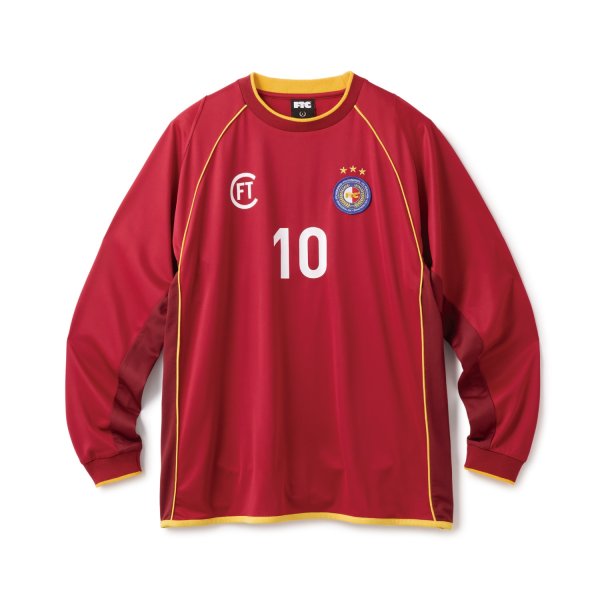 画像1: FTC | PIPING LS SOCCER JERSEY - BURGUNDY (1)