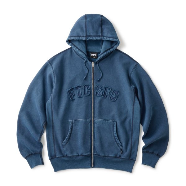 画像1: FTC | CUTOUT ARC LOGO ZIP UP HOODY - NAVY (1)