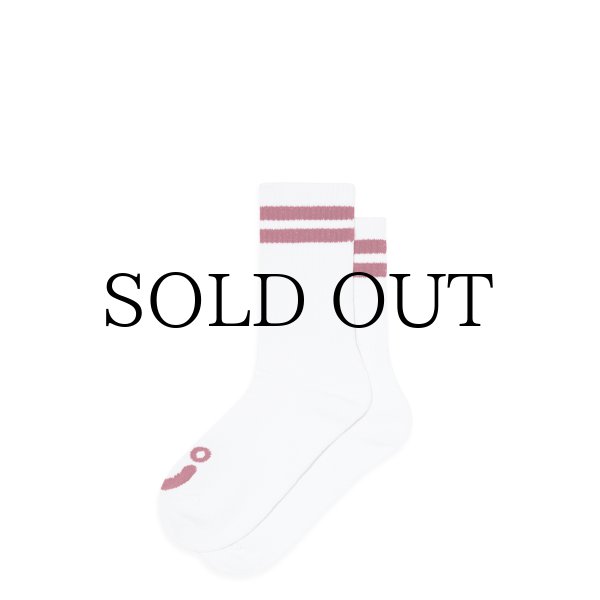 画像1: POLAR SKATE CO. | HAPPY SAD RIB SOCKS - WHITE/RED (1)