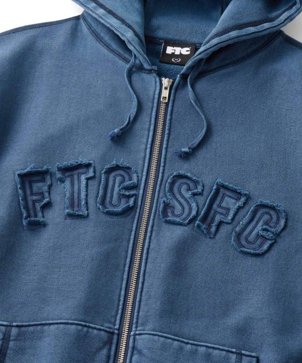 画像2: FTC | CUTOUT ARC LOGO ZIP UP HOODY - NAVY (2)