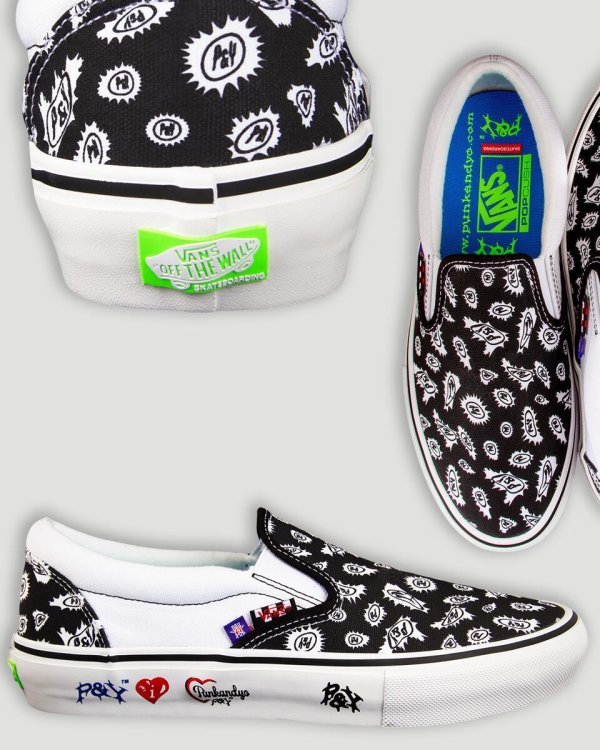画像2: 9/26 pm20:00~ VANS × PUNKANDYO | Skate Slip-On - BLACK/WHITE (2)