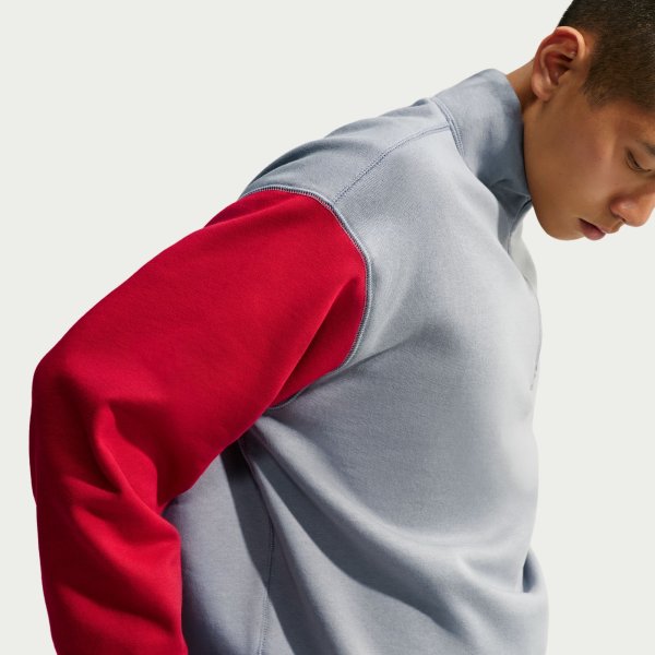 画像2: NIKE SB | FLEECE 1/2-ZIP SKATE SWEATSHIRT - GYM RED / STEALTH (2)