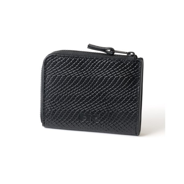 画像1: FTC | SNAKE LEATHER COMPACT WALLET - BLACK (1)