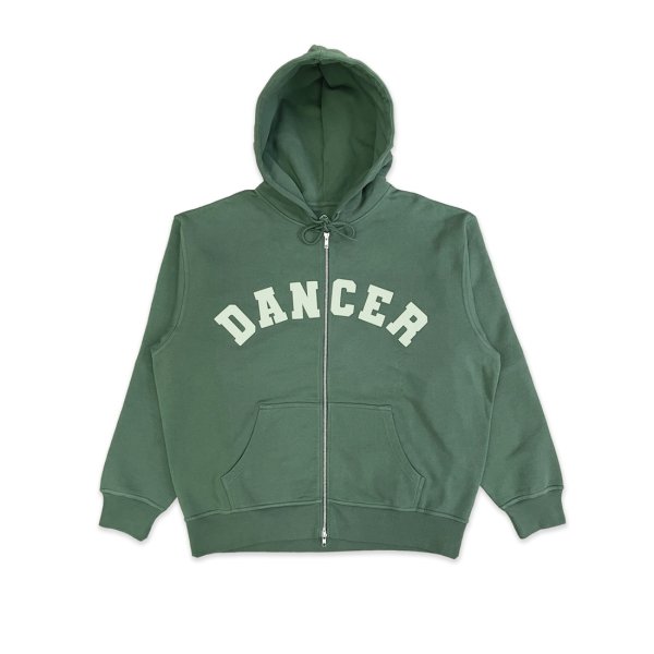 画像1: DANCER CPH | VARSITY ZIP HOODIE - GREEN (1)