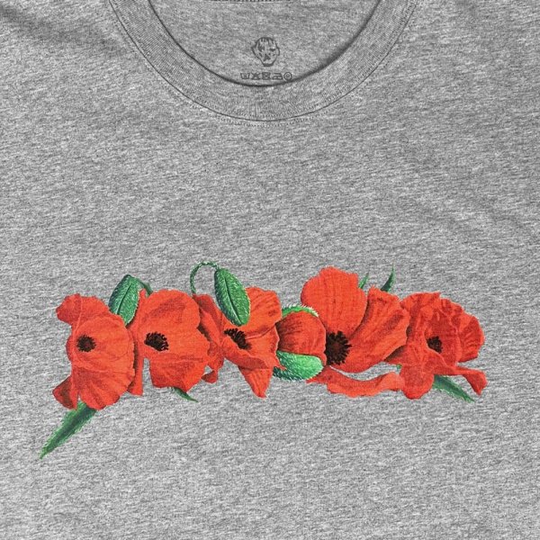 画像2: DANCER CPH | POPPY FLOWERS TEE - HEATHER GREY (2)
