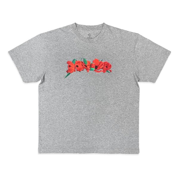 画像1: DANCER CPH | POPPY FLOWERS TEE - HEATHER GREY (1)
