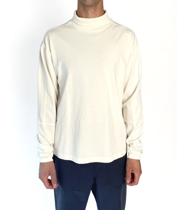 画像3: DANCER CPH | ROLL NECK SPILIT LS TEE - OFF WHITE (3)