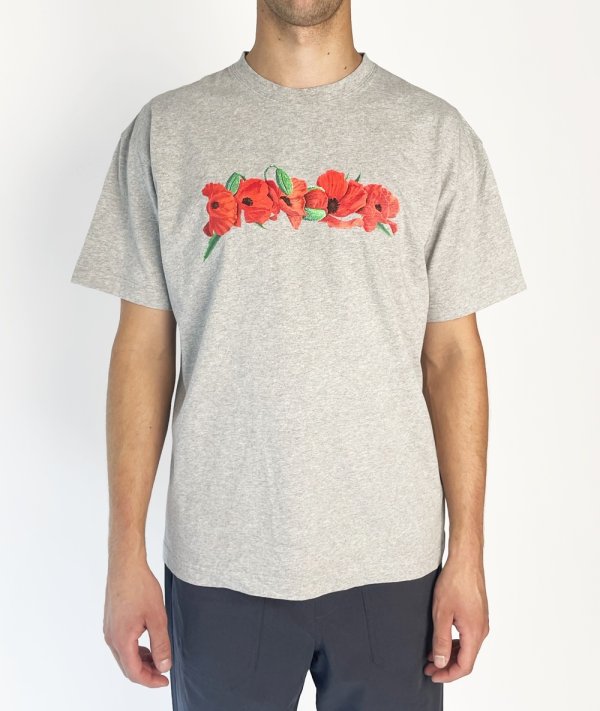 画像3: DANCER CPH | POPPY FLOWERS TEE - HEATHER GREY (3)