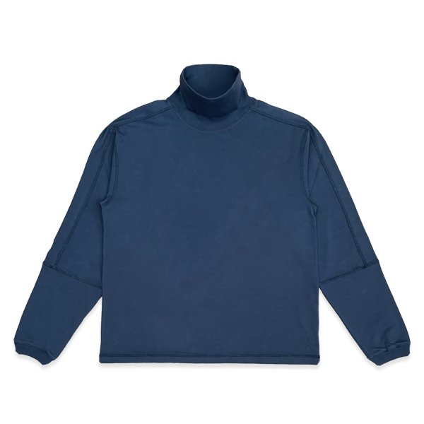 画像2: DANCER CPH | ROLL NECK SPILIT LS TEE - NAVY (2)