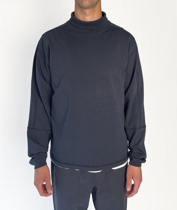 画像3: DANCER CPH | ROLL NECK SPILIT LS TEE - NAVY (3)