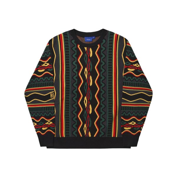 画像1: HELAS | COOG CREWNECK KNIT - BLACK MULTICO (1)