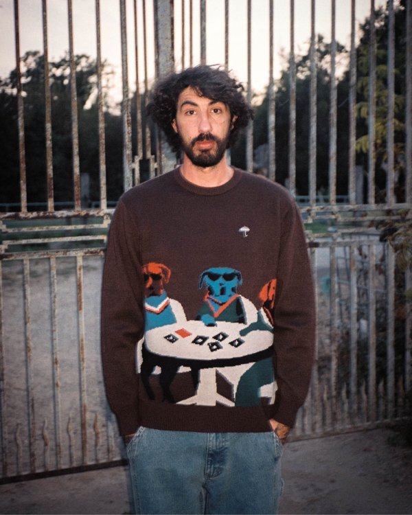 画像5: HELAS | POKER DOGS CREWNECK KNIT - BROWN (5)