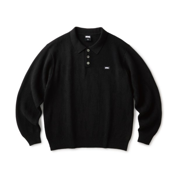 画像1: FTC | KNIT POLO SWEATER - BLACK (1)