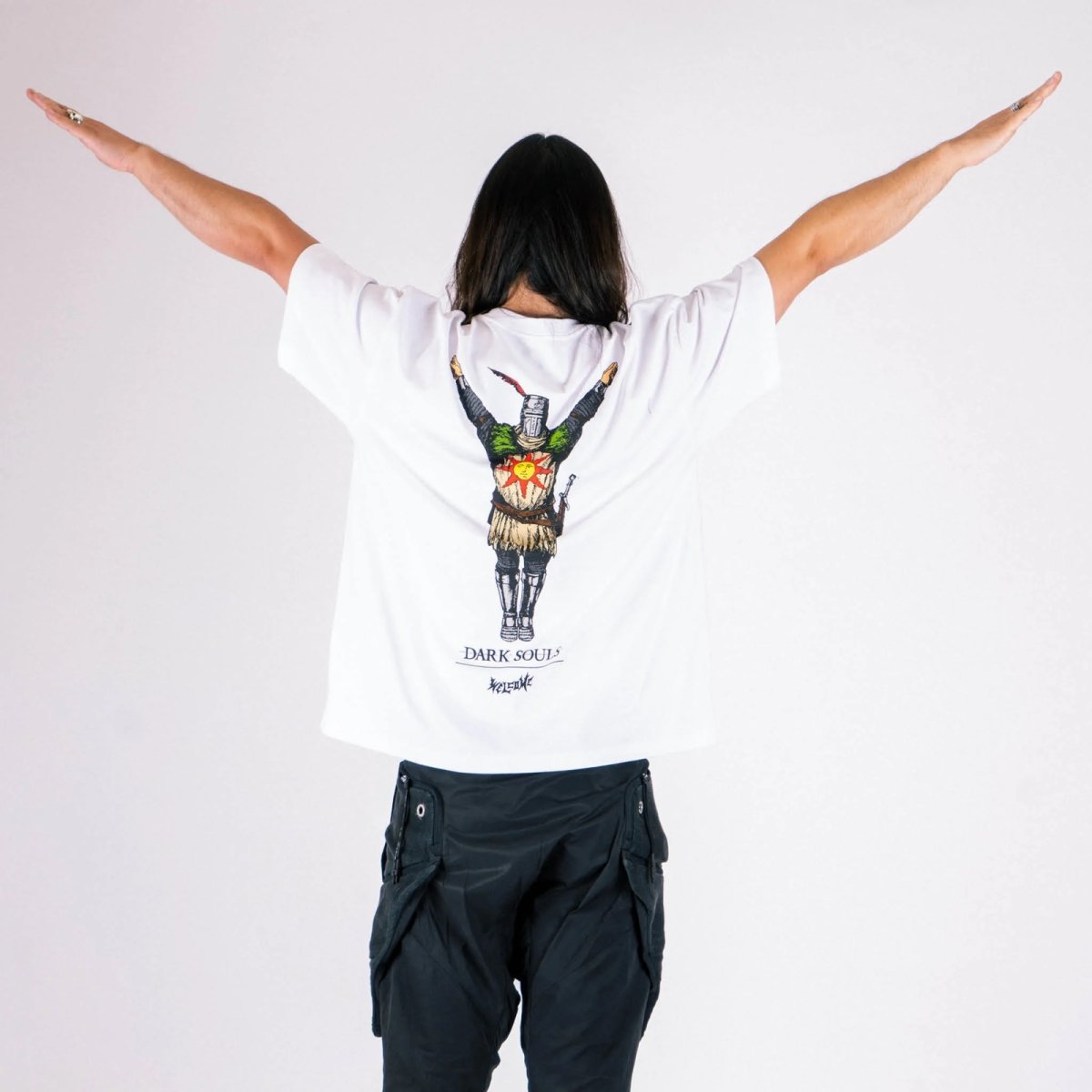 画像3: DARK SOULS X WELCOME | SOLAIRE BOXY GARMENT DYED TEE - WHITE (3)