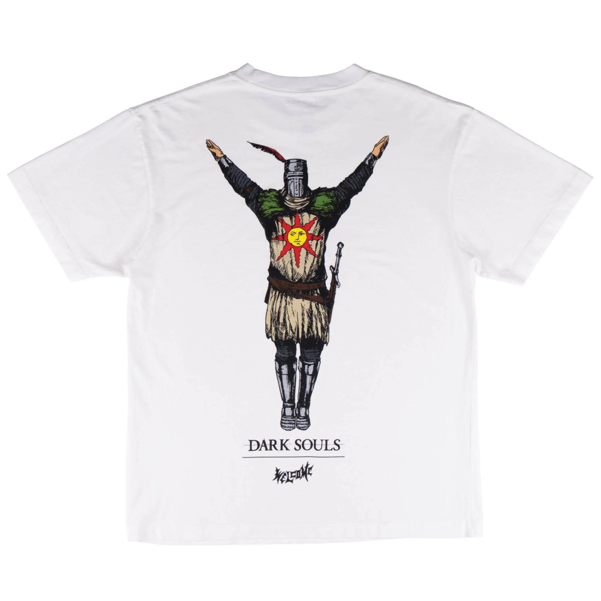 画像1: DARK SOULS X WELCOME | SOLAIRE BOXY GARMENT DYED TEE - WHITE (1)